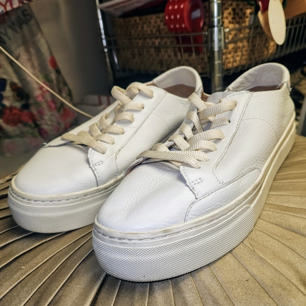 SOLUDOS Ibiza White Leather Platform Sneakers In Oasis White Size 9.5 - Picture 4 of 16